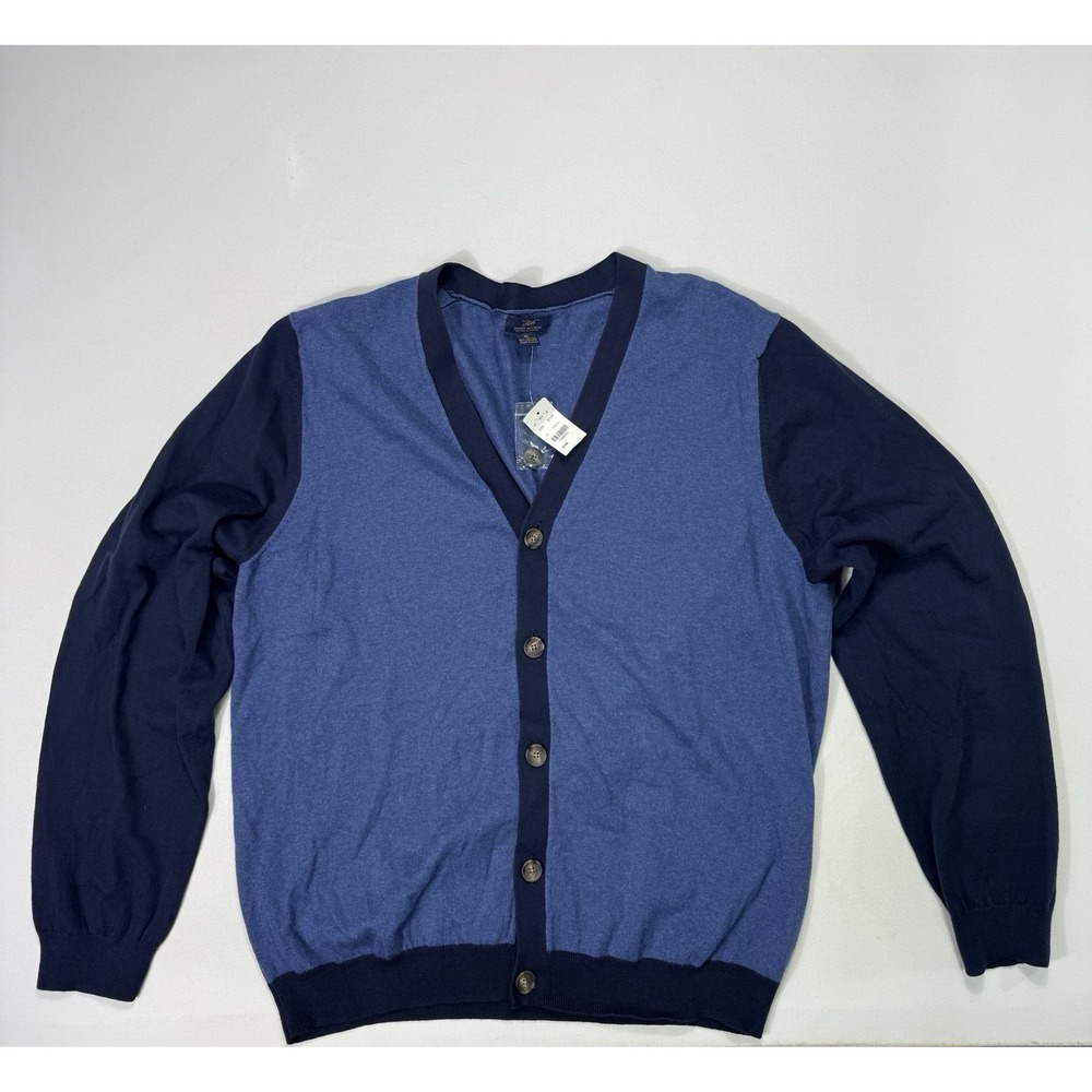Brooks Brothers Sweater Mens XL Blue NWT Button Front Cardigan Cotton Cashmere